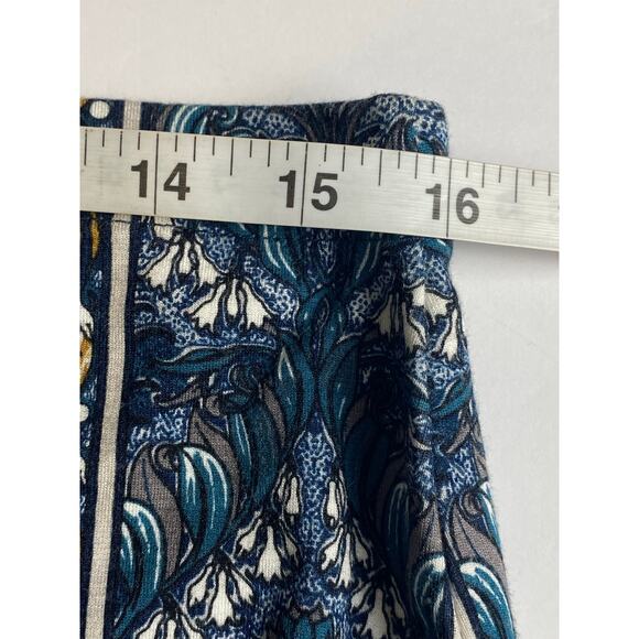 Max Studio Blue Teal Gold Gray Patterned Knit Maxi Skirt Women's Size Large - Picture 5 of 7